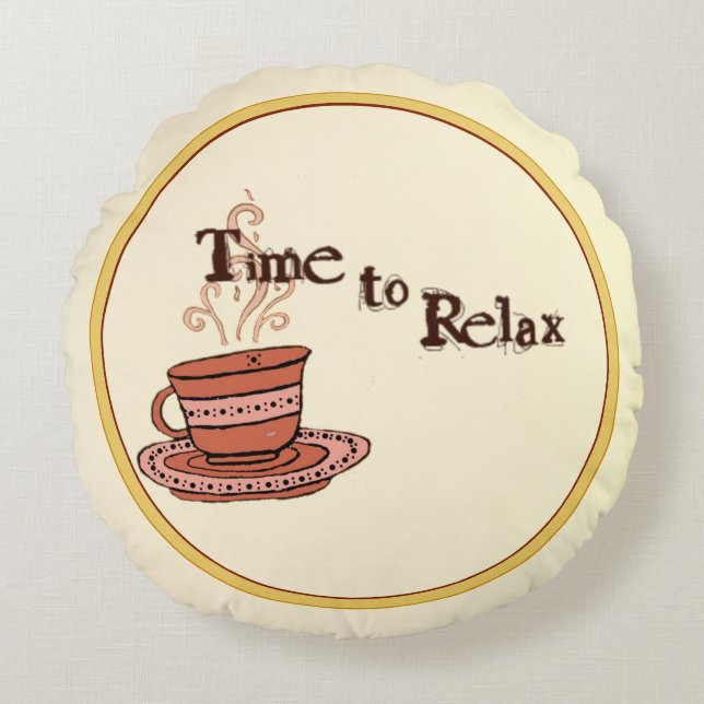 Almofada Redonda figdewdrop Time to Relax Round Pillow (Frente)