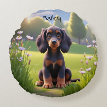 Filhote de Gordon Setter de desenho animado fofo