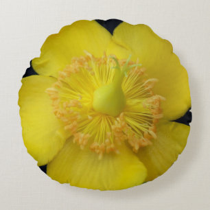 Almofada Redonda Fim amarelo da flor acima do travesseiro de Rpund
