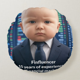 Almofada Redonda Finfluencer Baby - 15 anos de sabedoria financeira
