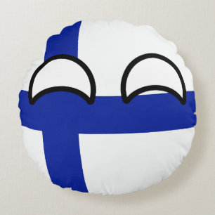 Almofada Redonda Finlandia Geeky de tensão engraçado Countryball