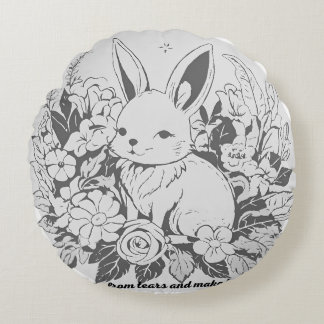 Almofada Redonda Fique longe das lágrimas e faça felicidadeTravesse