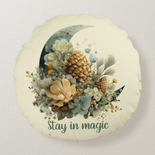 Almofada Redonda Fique na Magic Winter Moon Design