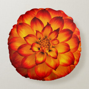 Almofada Redonda Fire Dahlia Travesseiro redondo