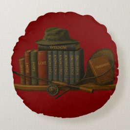 Almofada Redonda Fishing for Understanding Throw Pillow