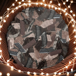 Almofada Redonda Fita geométrica abstrato de tons terríveis texturi