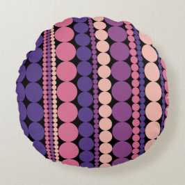 Almofada Redonda Fitas Geométricas Pontilhadas Retro