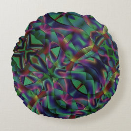 Almofada Redonda Fitas intertecidas de cor escurecida