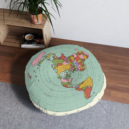 Almofada Redonda Flache Erde Karte Kissen - Einzigartiges Dekorativ