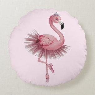 Almofada Redonda Flamingo Balé Dancer