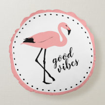 Flamingo Good Vibes Travesseiro decorativo preto-r