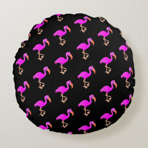 Almofada Redonda Flamingos Bonitos - Feliz