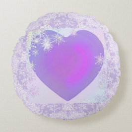 Almofada Redonda Floco de neve roxo