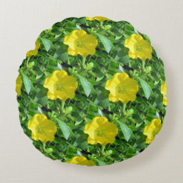 Almofada Redonda Flor Amarelo - Travesseiro decorativo Floral