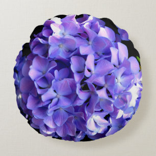 Almofada Redonda Flor azul roxa-brava-brava