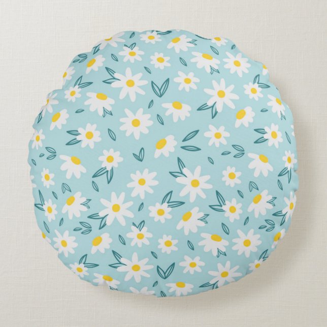 Almofada Redonda Flor chic elegante (Frente)
