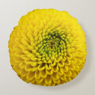 Almofada Redonda Flor Chrysanthemum Amarelo