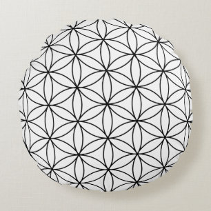 Almofada Redonda flor da vida símbolo de geometria sagrada antigo
