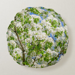 Almofada Redonda Flor de macieira silvestre