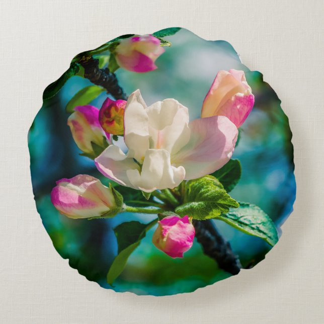 Almofada Redonda Flor e botões de maçarico (Verso)