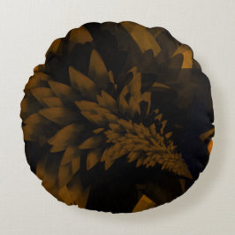 Almofada Redonda Flor Marrom e Preto