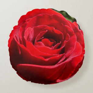 Almofada Redonda Flor Rosa vermelha brilhante Flor