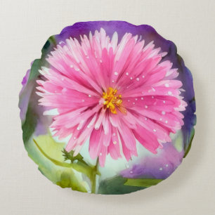 Almofada Redonda Flor Roxo