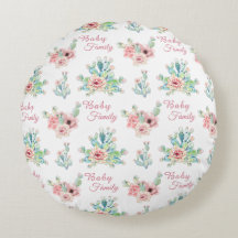 Almofada Redonda Floral de Cactos Personalizada