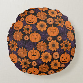 Almofada Redonda Floral Halloween