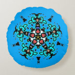 Almofada Redonda Floral Mandala Seamless Turquoise<br><div class="desc">Add a splash of color to your home with this stunning turquoise floral mandala. Featuring a unique symmetric design with intricate details, this vibrant pattern creates a refreshing and artistic atmosphere. The cool blue tones and detailed geometry make it an eye-catching addition to any modern interior.</div>