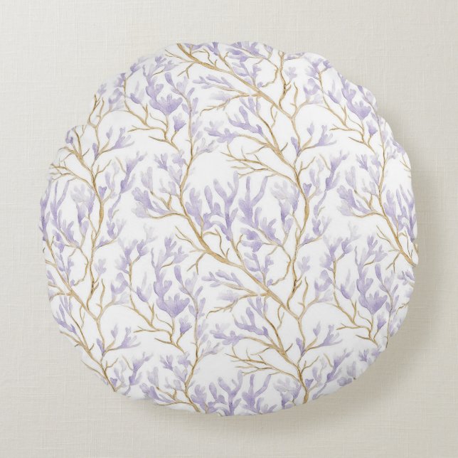 Almofada Redonda Floral Roxo (Frente)