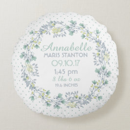 Almofada Redonda Floral Wreath Nursery Keepsaet