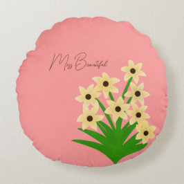 Almofada Redonda Flores amarelas