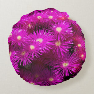 Almofada Redonda Flores de Aster Rosa