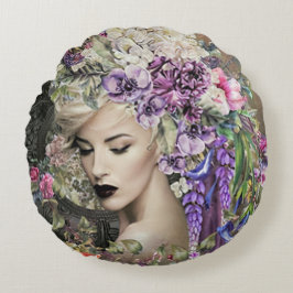 Almofada Redonda Flores de Lady