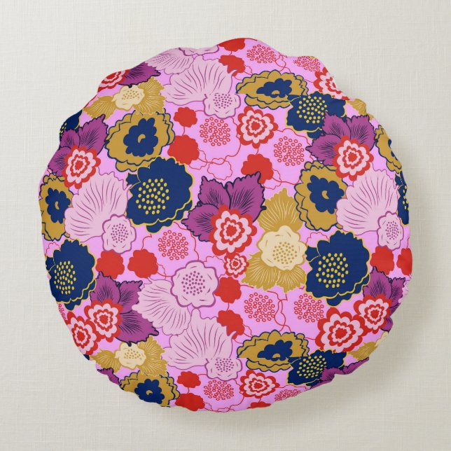 Almofada Redonda Flores de primavera (Verso)