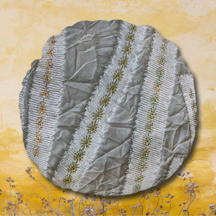 Almofada Redonda Flores-silvestre simples e minimalistas creme-bege