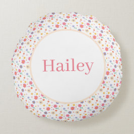 Almofada Redonda Flores Simples