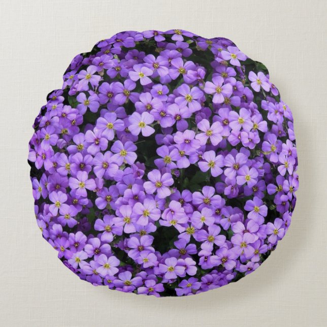 Almofada Redonda Flores Violetas (Frente)