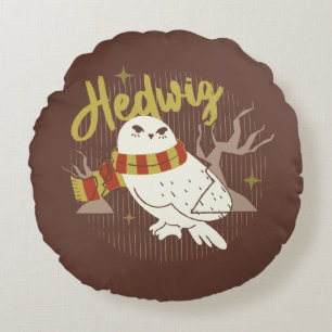 Almofada Redonda Floresta Fantástica Desenho de Hedwig