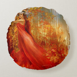 Almofada Redonda Floresta Vermelha