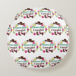 Almofada Redonda Flower Girl Cowgirl Keepsakes