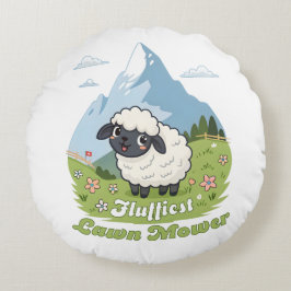 Almofada Redonda Fluffiest Lawn Mower – Adorable Blacknose Sheep