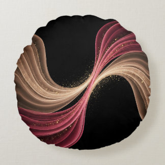 Almofada Redonda Fluxo Eterno de Amor — Arte Romântica Abstrata