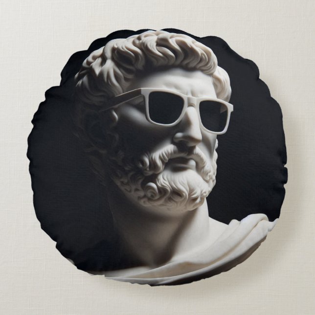 Almofada Redonda Foco de mármore (Frente)