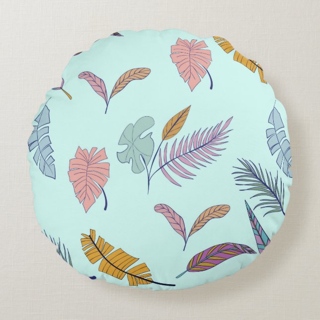 Almofada Redonda Folhas (Frente)