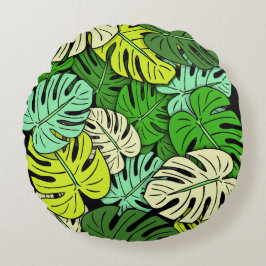 Almofada Redonda Folhas de Monstera #3