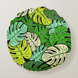 Almofada Redonda Folhas de Monstera #3
