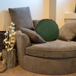 Almofada Redonda Folhas de padrão verde escuro