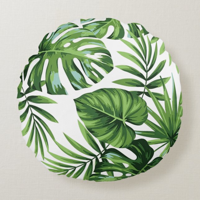 Almofada Redonda Folhas de palma (Frente)